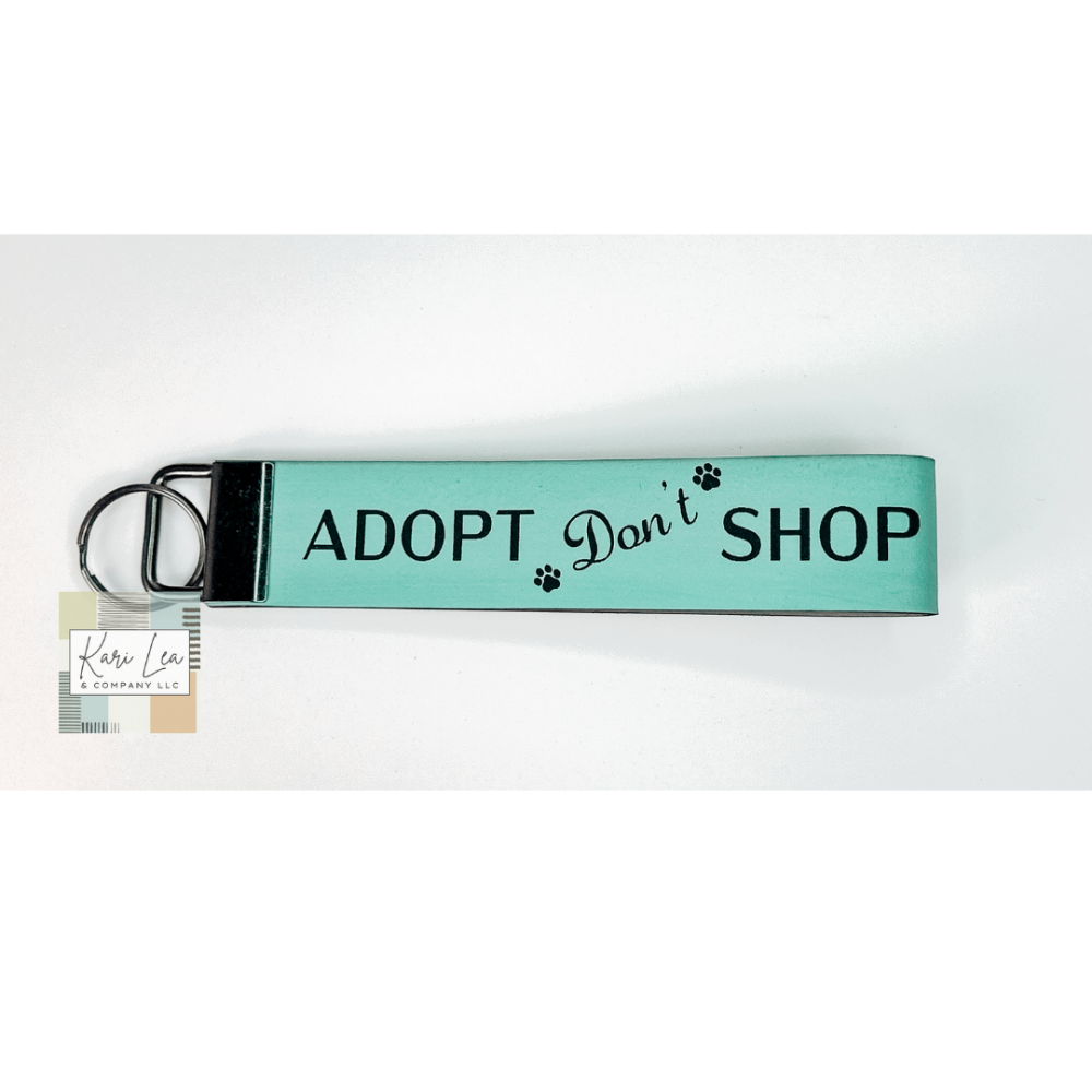 Leather Wristlet - Adopt (Teal)|8333
