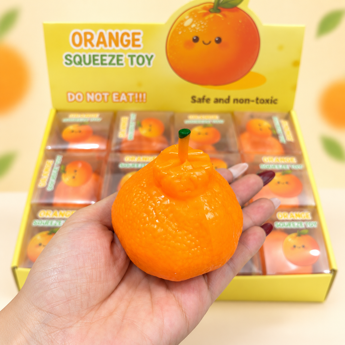 Crunchy Orange Block Squishy Toy