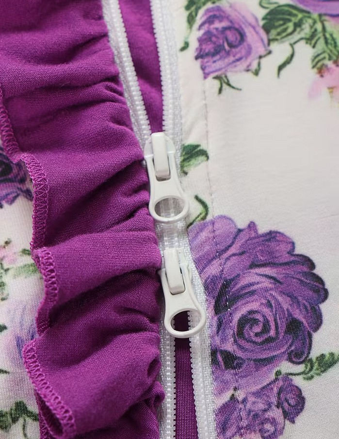 Purple Rose Ruffle Bamboo Sleeper|8798