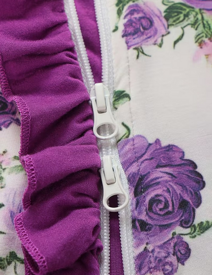 Purple Rose Ruffle Bamboo Sleeper|8798