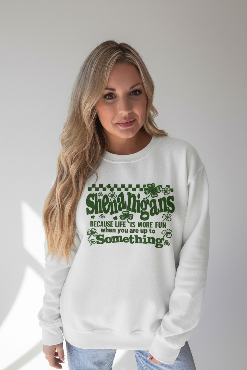 Shenanigans White Sweatshirt|8919