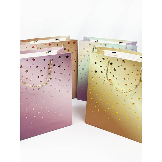 Ombre Star Design Embossed Gift Bag