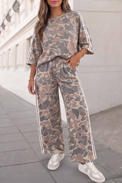 Leopard / Camo / Mallard Striped Detail Pants Set | S-4X