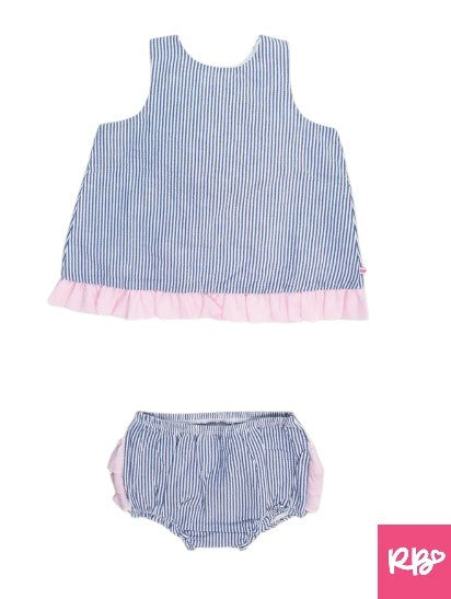 RB Seersucker Ruffle Top and Bloomer Set|6090