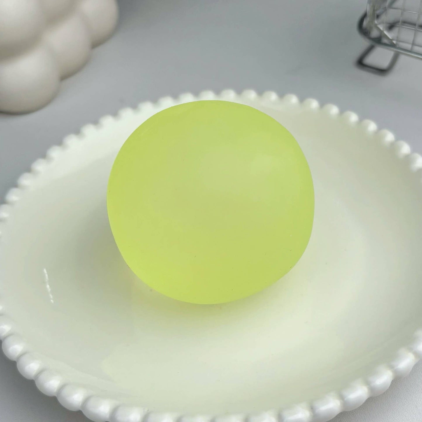 Moldable Frosted Coconut Oil–Style Squishy Stress Ball