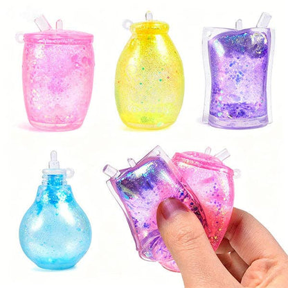 SugarSqueez Squishies® Glitter Bottle Maltose Fidget Stress Ball (1pc) Assorted Colors