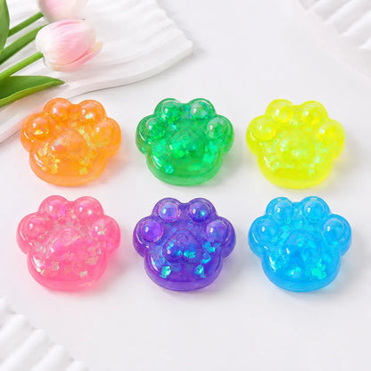 Glitter Cat Paw Slow Rising Squishy Stress Relief Toy