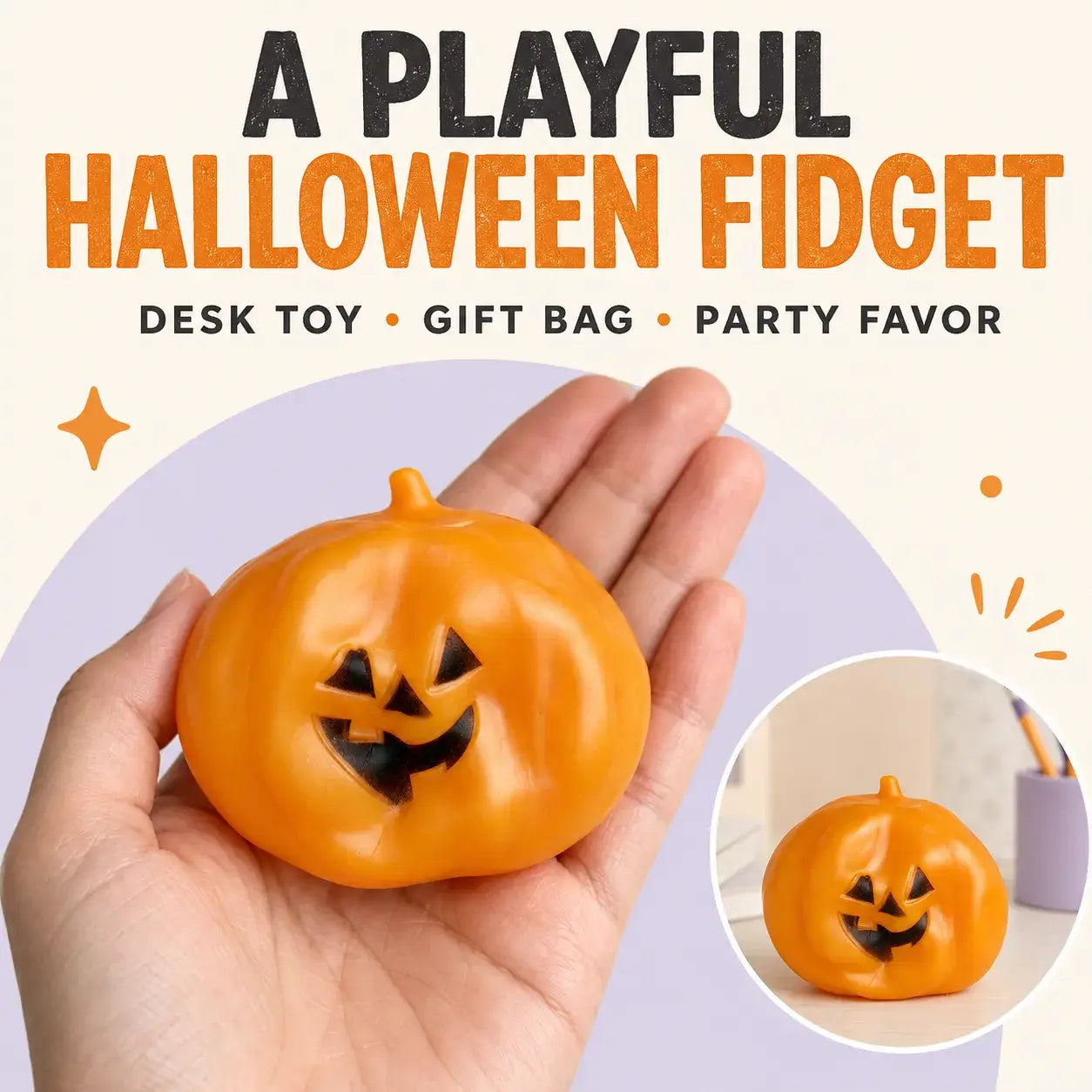 Moldable Halloween Pumpkin Stress Relief Squeeze Toy
