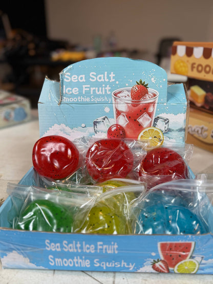 Sea Salt Ice Fruit Smoothie Squishy – Colorful Jelly Fruit S