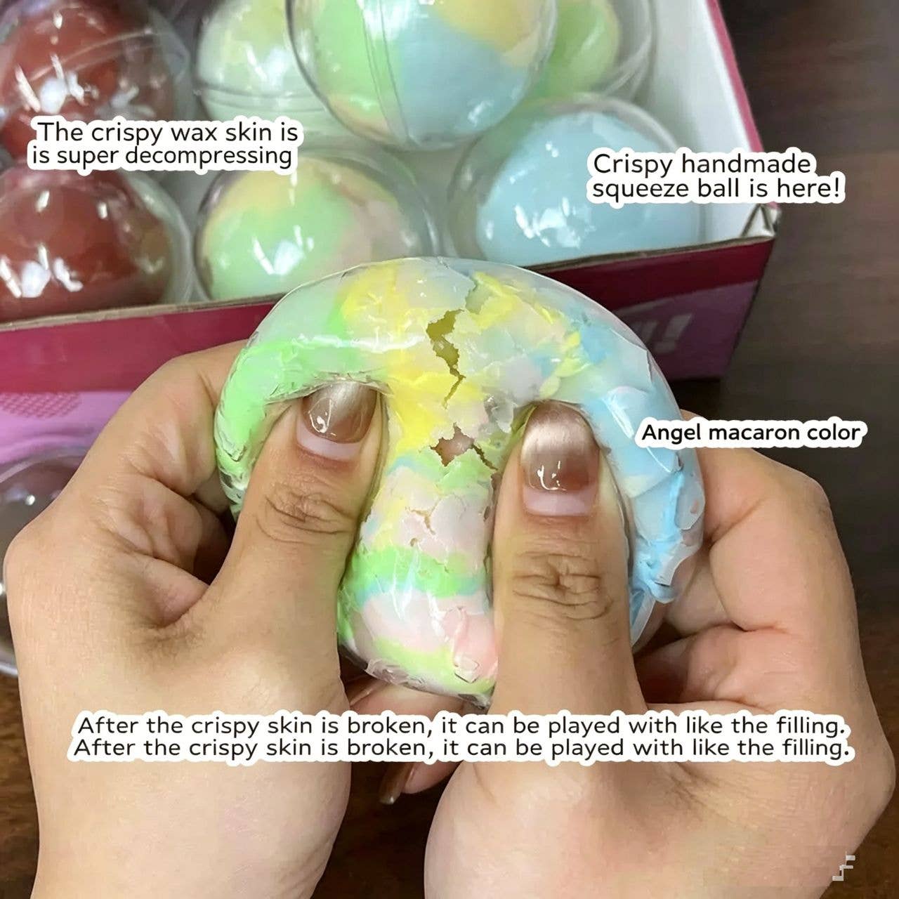 Cotton Candy  Crispy Crunch Squishy Ball