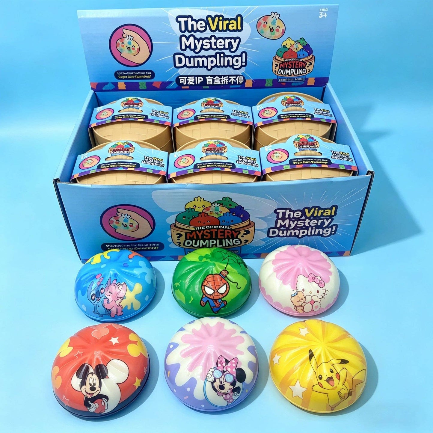Cartoon characters Mystery Squishy Dumpling blind box-12unit
