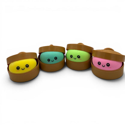 Rainbow Mystery Neon Bun Squishy Toy – 12ct Kawaii Sensory