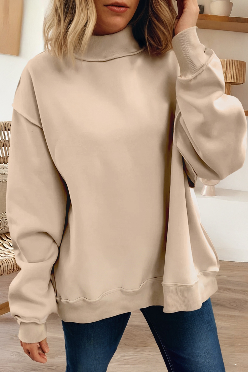 66 Game Day Oversize Reversible Mock Neck Sweatshirt (S-XL)