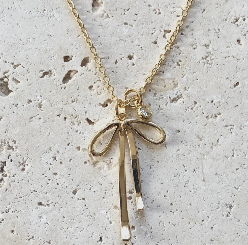 Melted Ribbon Bow Necklace|3402