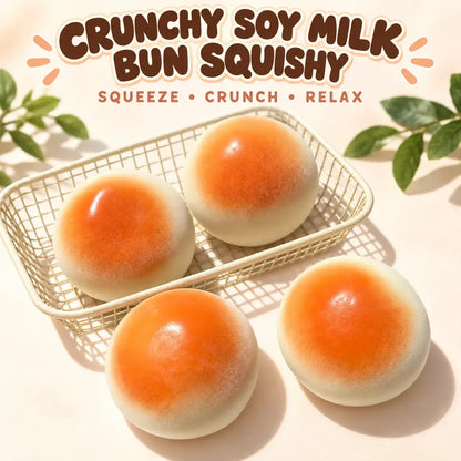 Crunchy Block-Filled Soy Milk Bun Squishy Stress Toy