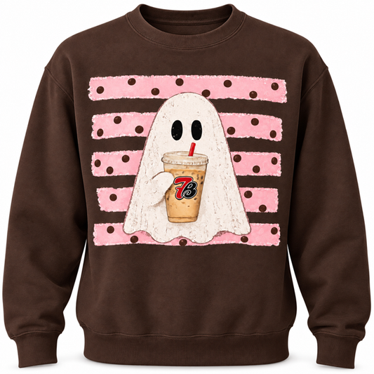 7 Brew Ghost Halloween Crewneck in Brown