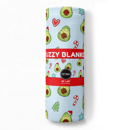 Avocado XMAS Fuzzy Throw Blanket