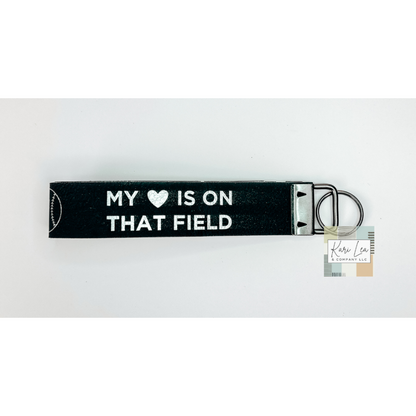 Leather Wristlet - Baseball Mom (Black/Silver)|8423