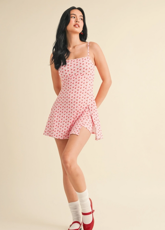 Cherry Gingham Mini Dress|6230