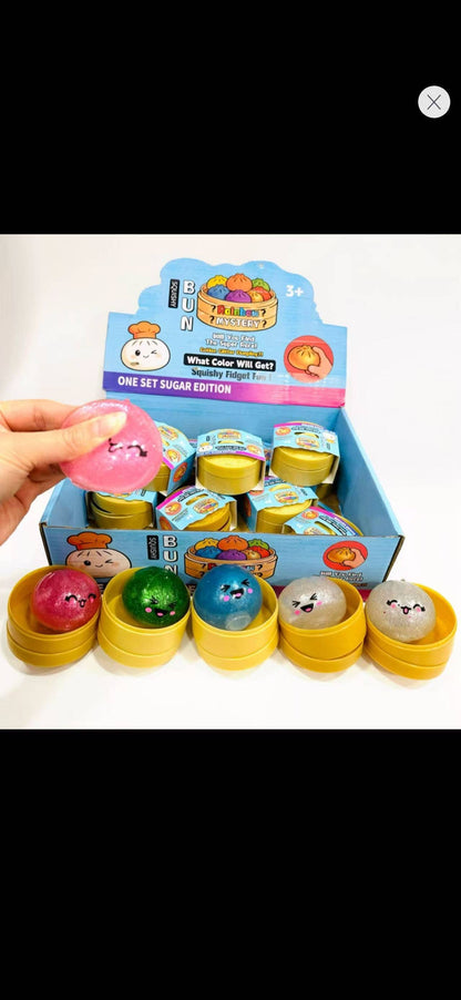 MINI Gel Glitter Dumpling w/ Face Squishy Toy | A064