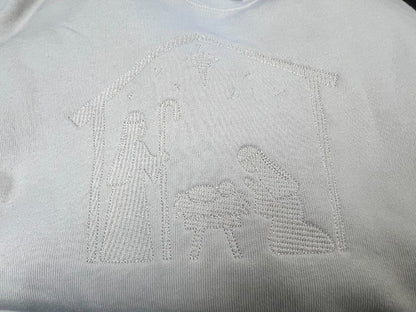 Nativity Sketch Embroidered Crewneck|8138