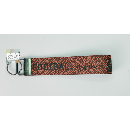 Leather Wristlet - Football Mom (Football Pattern)|8340
