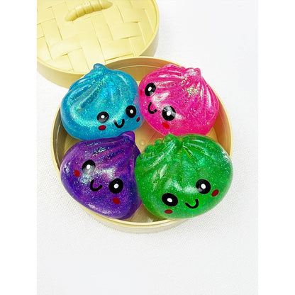 4pc Set Mini Maltose Glitter Dumpling Squishy