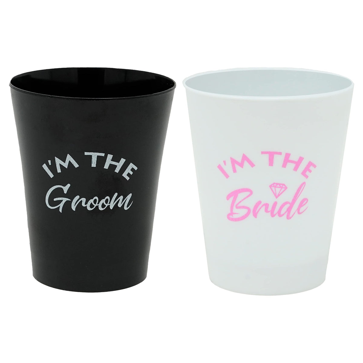 Shot Glasses: 2 - I'm the - Bride (White/Pink) & Groom Pack