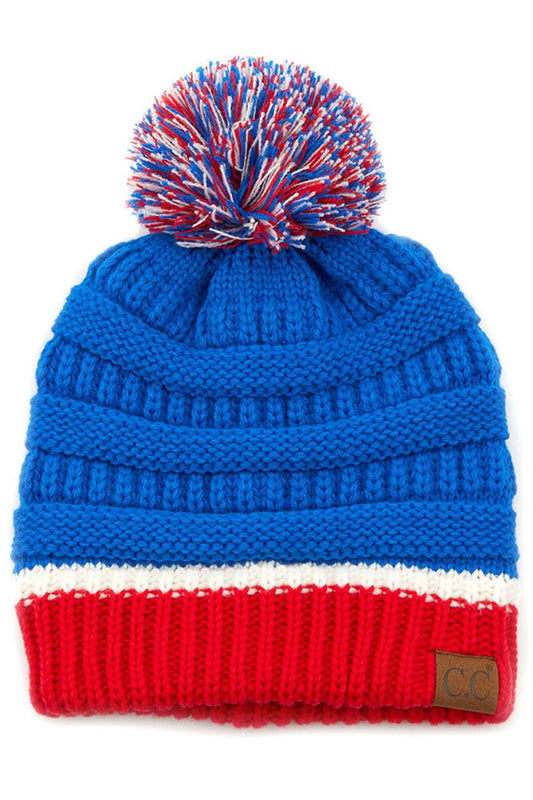 School Spirit Beanie - Red/White/Blue|8525