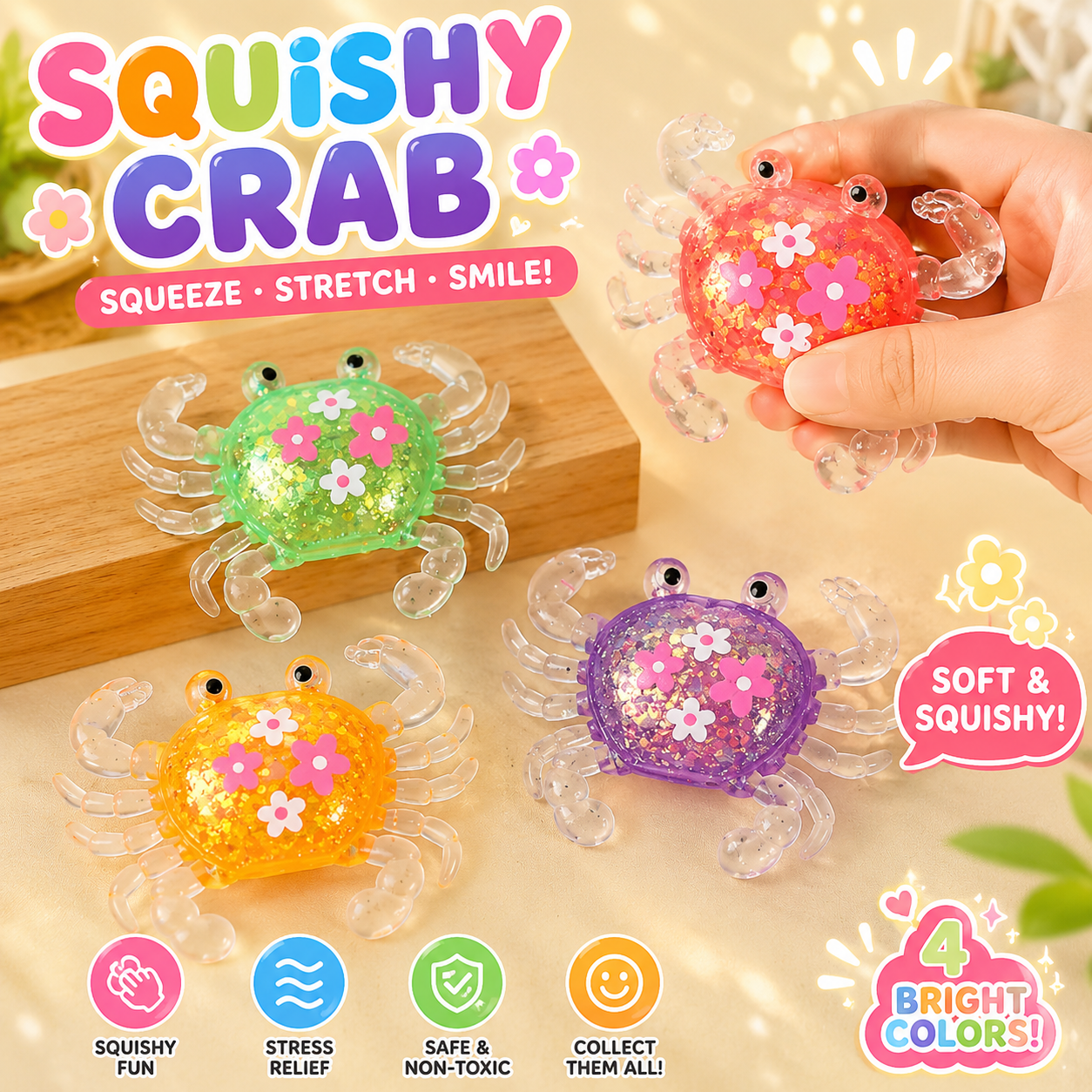 Realistic Crab Slow Rebound Stress Relief Squishy Toy