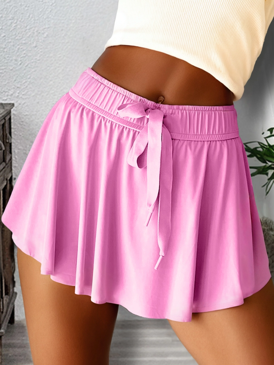 Drawstring High Waist Lined Tennis Skort (Preorder)|3576