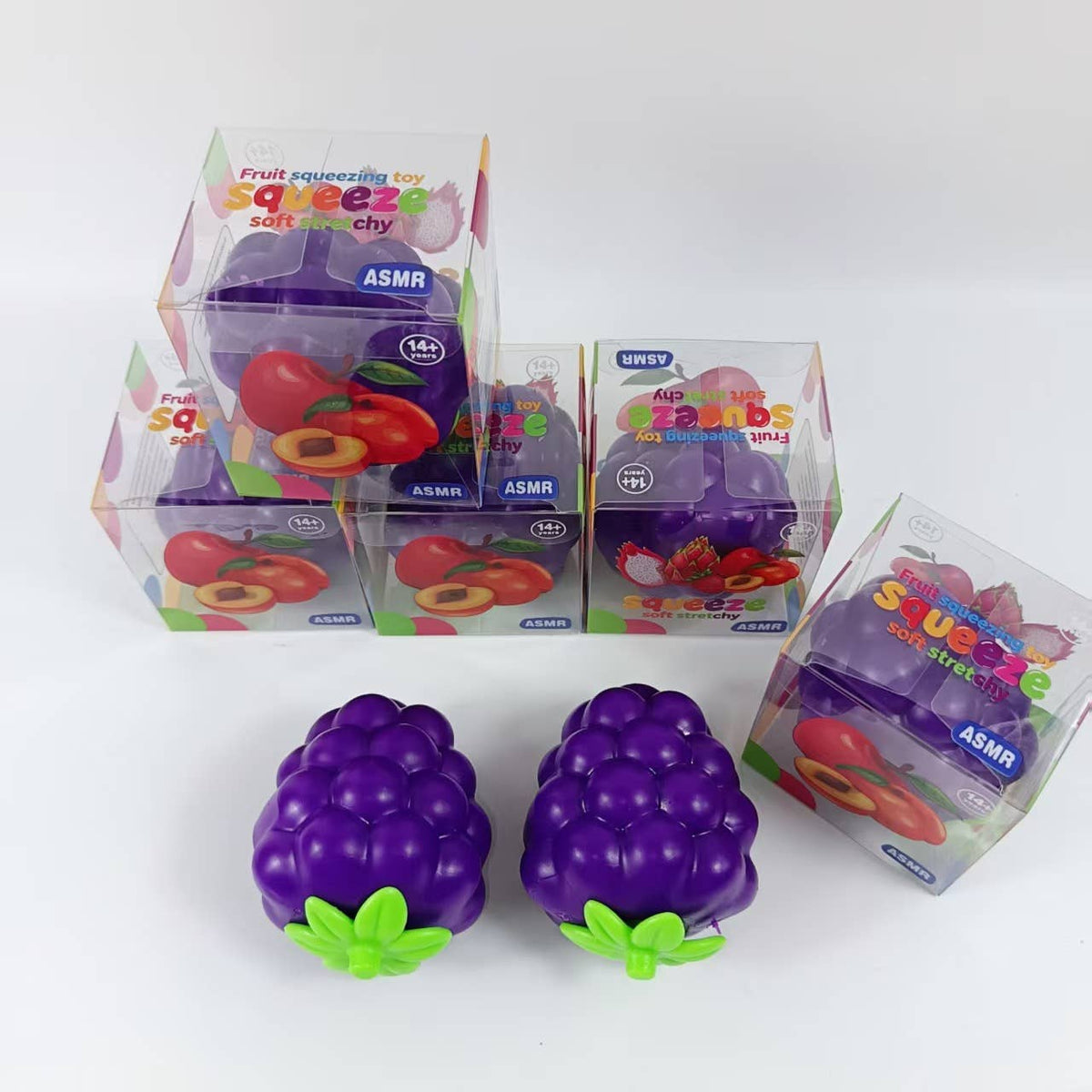 Crunchy Grape Block-Filled Squishy Toy