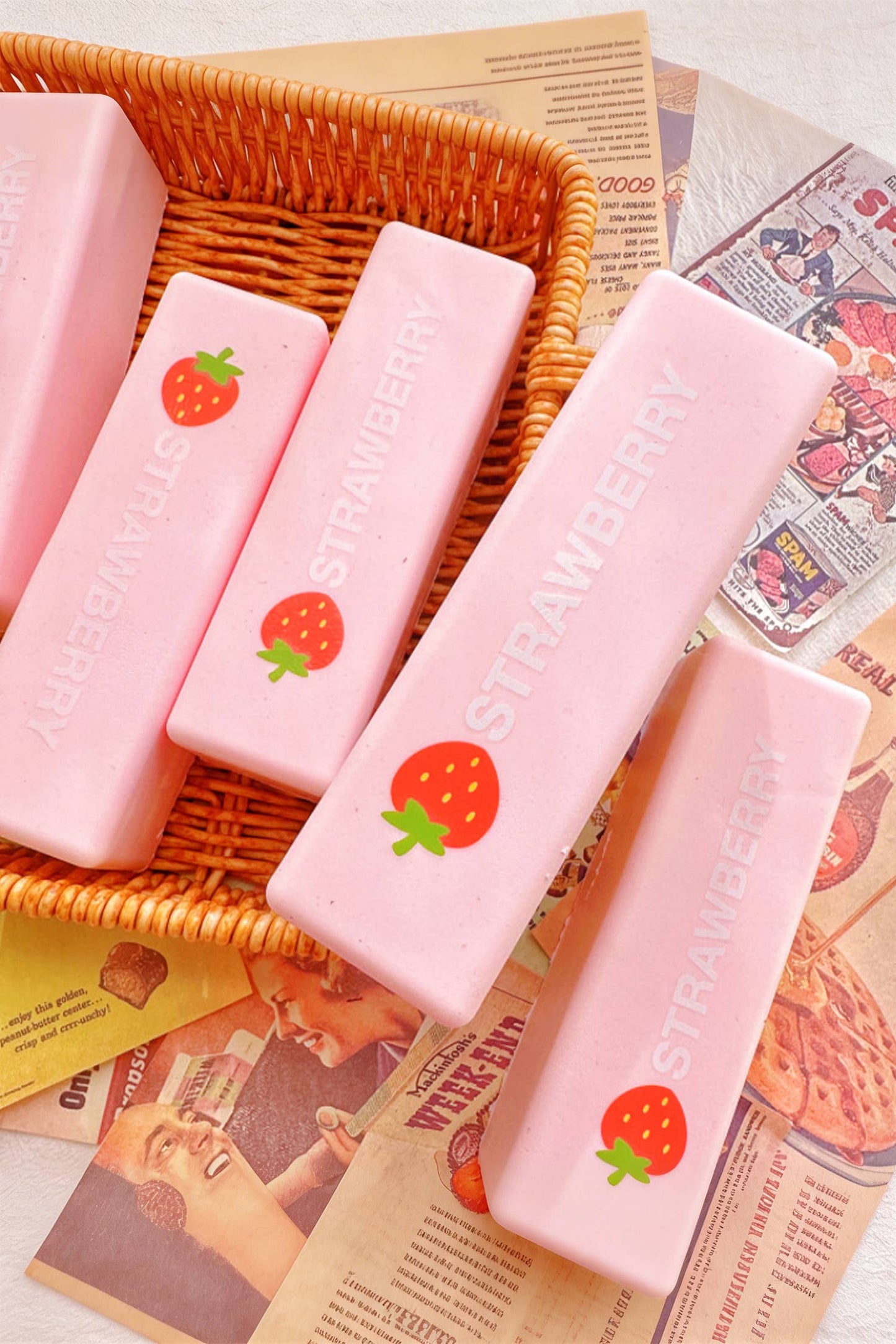 LDC 1PC PU Strawberry Sticker Relieve Pressure Squishy Toy