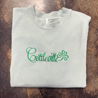 Cottleville Shamrock Ribbed Tunic-sage green|4708