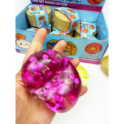 Mystery Sugar Glittered Dumpling Squishy with Steamer