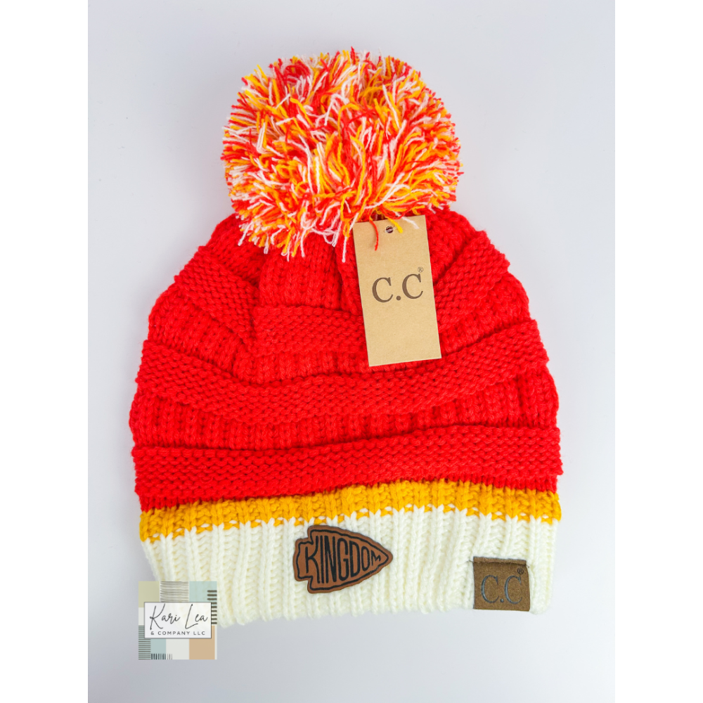 KC Inspired CC Beanie (Kingdom Arrowhead Patch) with Pom|8171