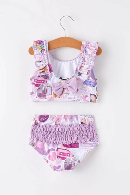 Swiftie Purple Ruffle Swimsuit|6158