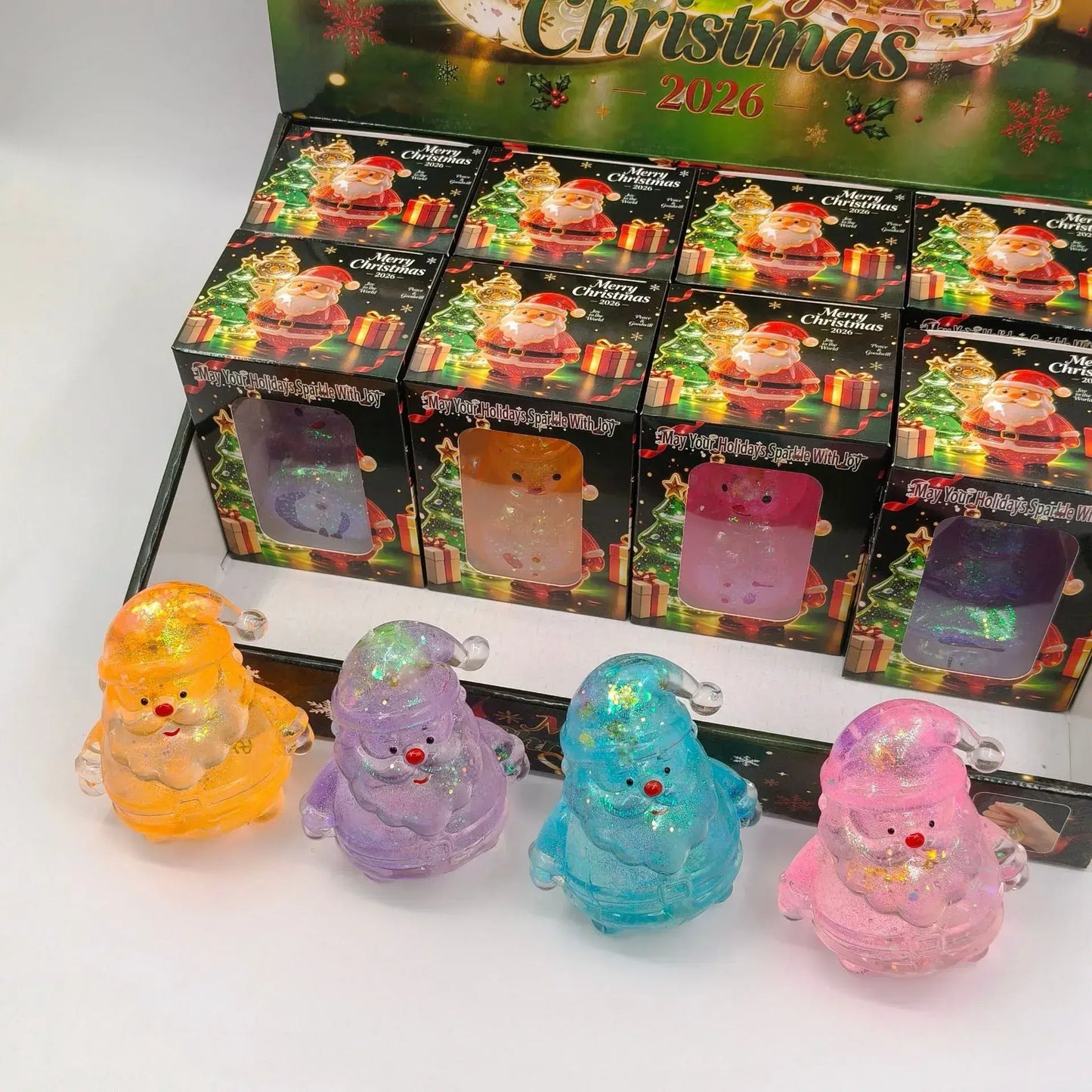 Glitter Christmas Squishy Toys Santa Snowman Tree Stress Relief