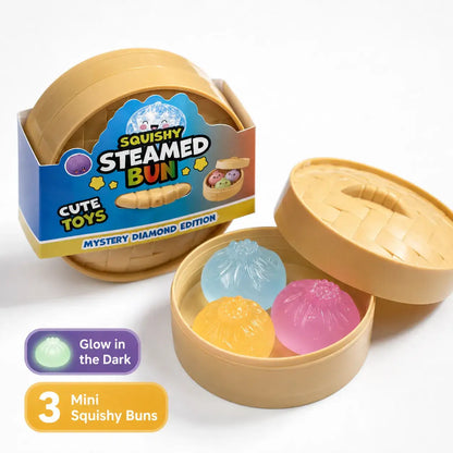 Glow-in-the-Dark Mini Steamed Bun Squishy Set
