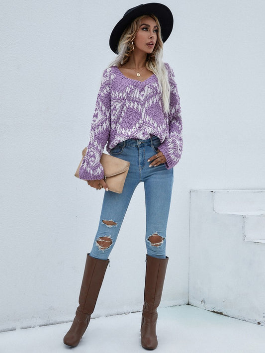 Loose Fit Sweater / Lilac|8050