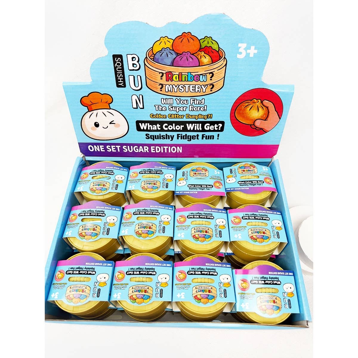 24pcs Mini Glitter Dumpling Squishy with Steamer