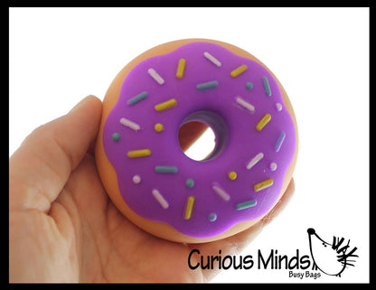 1 Cute Donut Doughnut Soft Doh Filled Stretch Ball with Remo