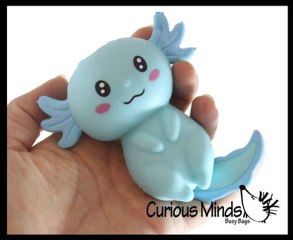 1 Axolotl Laying- Soft Creamy Doh Filled Squeeze Stress Ball