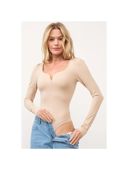 Tan V-Ring Body suit