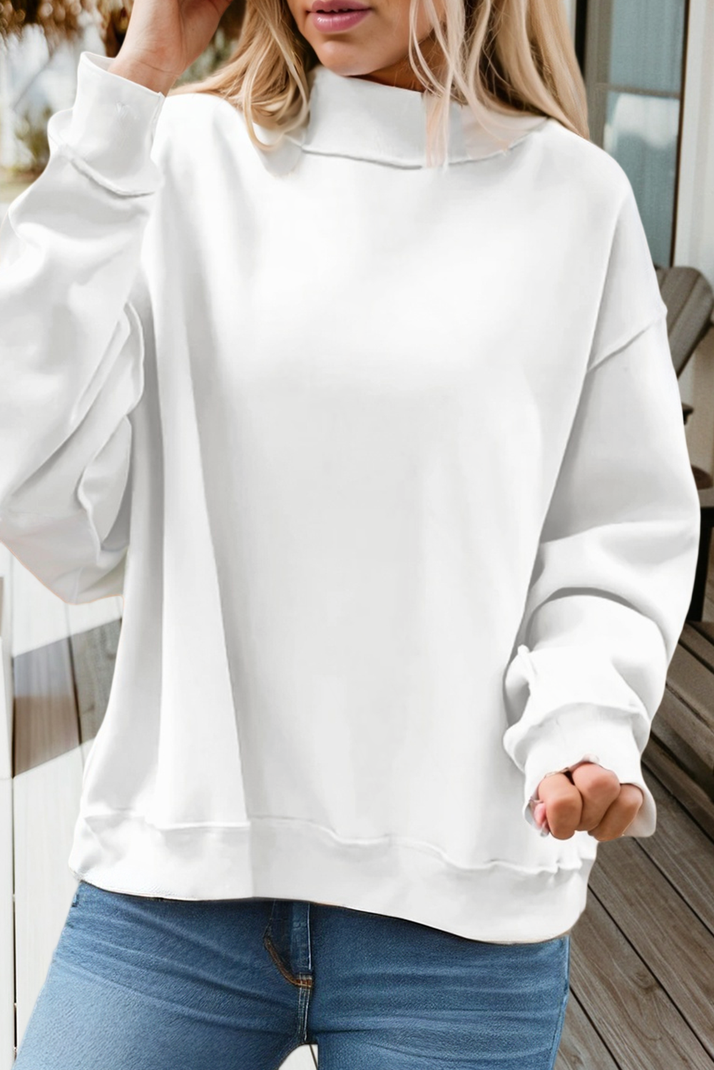 66 Game Day Oversize Reversible Mock Neck Sweatshirt (S-XL)