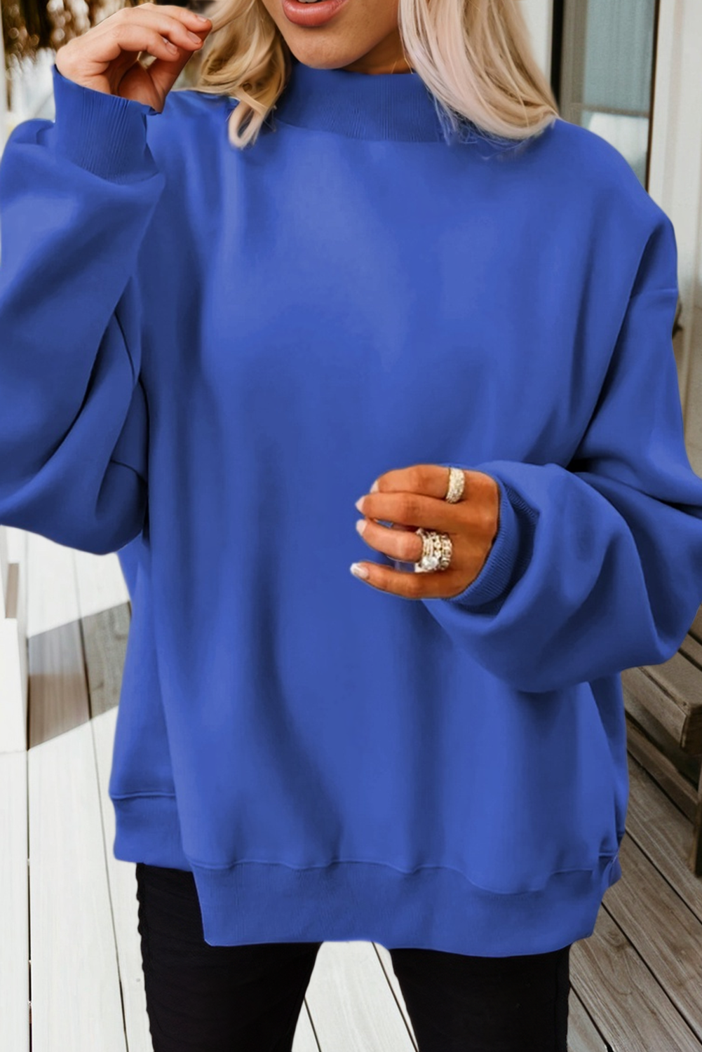 66 Game Day Oversize Reversible Mock Neck Sweatshirt (S-XL)