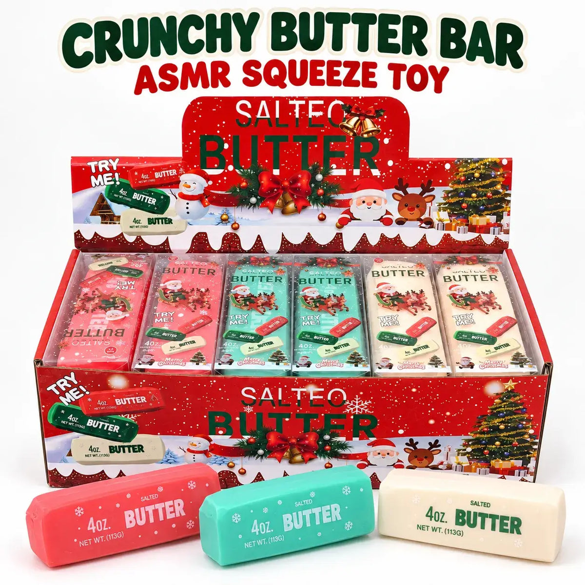 Christmas Crunchy Butter Bar ASMR Squishy Stress Toy
