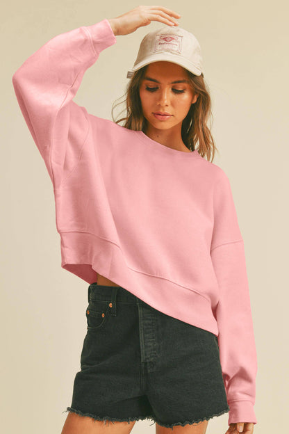 Blank Short Cropped Long Sleeve Sweatshirt