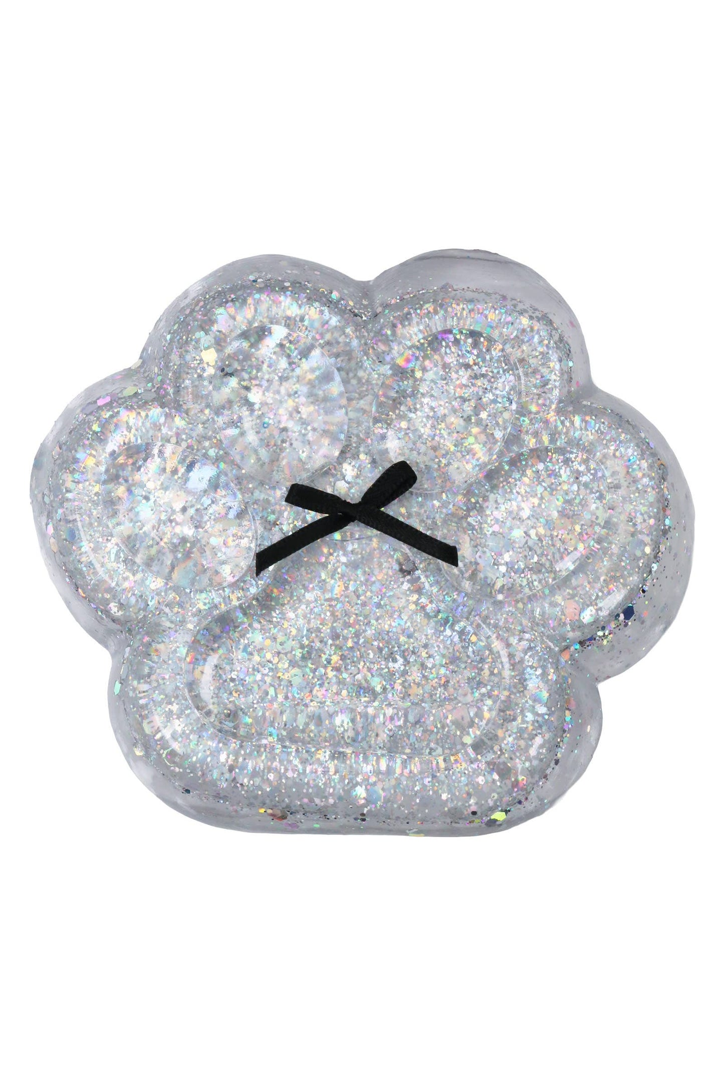 5 Inch Glittery Animal Paw Ribbon Mochi Sticky Squishy Bag