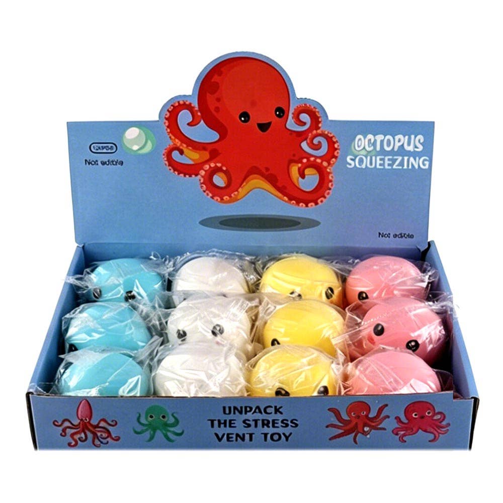 12PCS - Cute Octopus Squeeze Squishy Stress Relief Toy